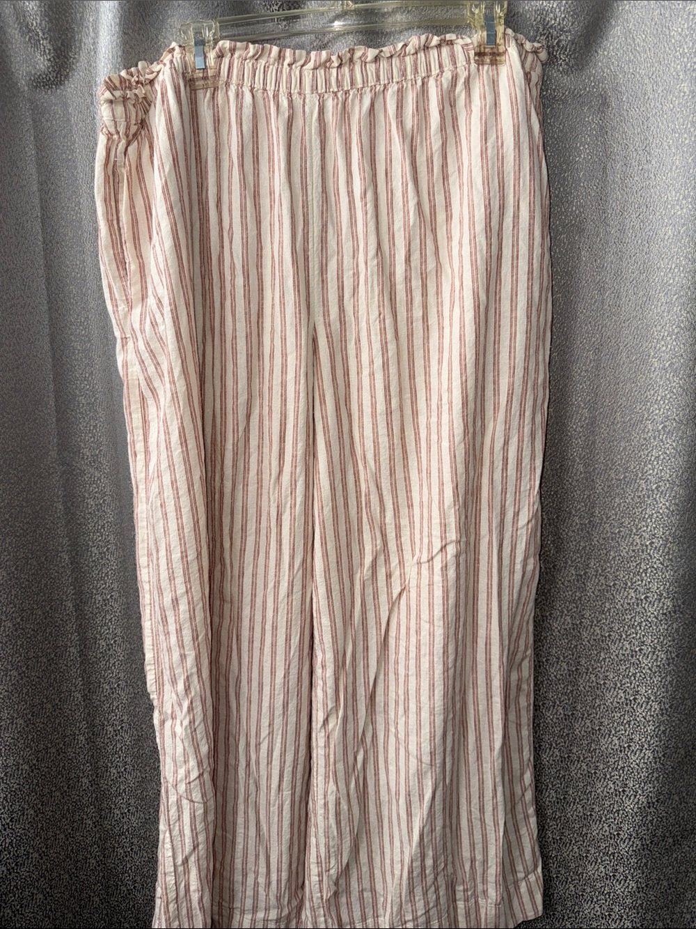 aerie Pink and White Striped Wide Leg Pants